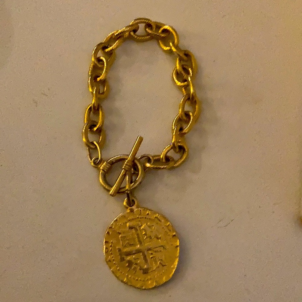 Gold Roman coin bracelet